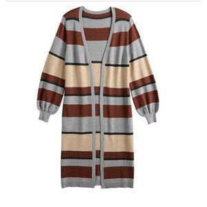 Cara Santana x Nine West Womens Open Duster Cardigan‎ Sweater Colorblock Medium